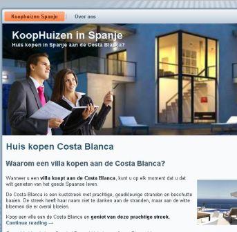 New  microsite in Dutch about Costa Blanca Real Estate