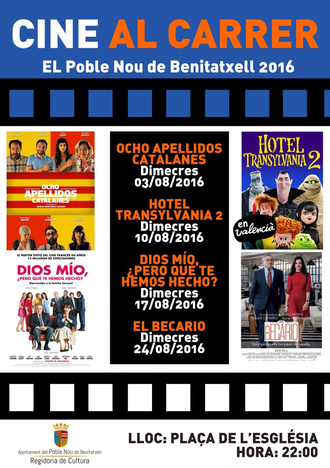 Cine de verano en Benitatxell-cartelera agosto 2016