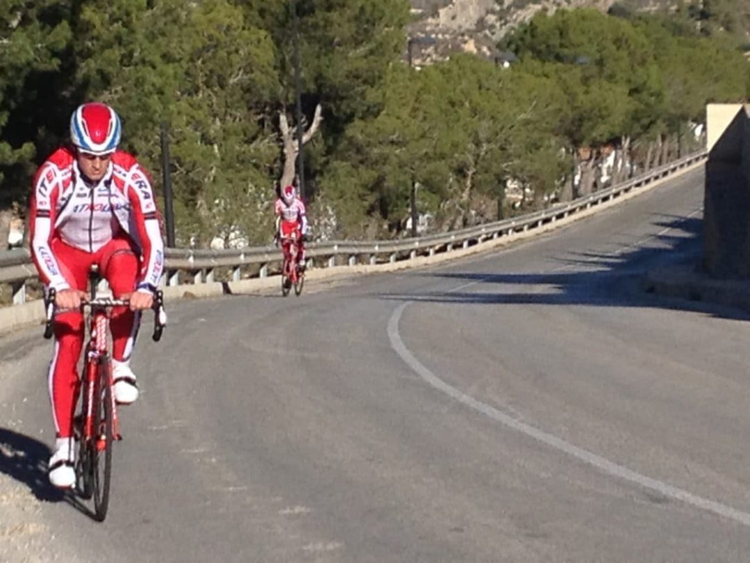 Cycling teams training in Cumbre del Sol