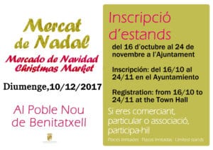 You can now register for participating in Benitatxell Christmas Market