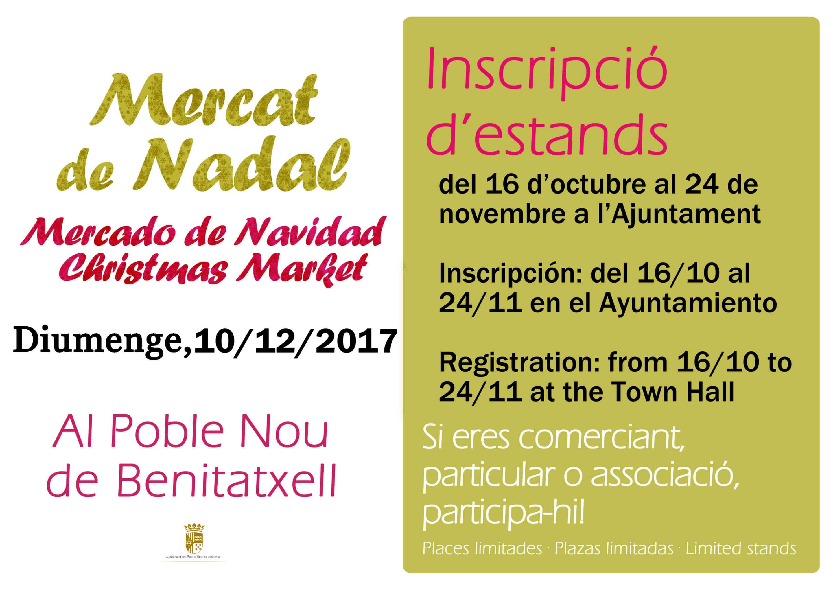 Abierto el plazo de inscripción Mercado Navidad Benitatxell